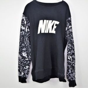 nike long sleeve french terry camouflage hoodie